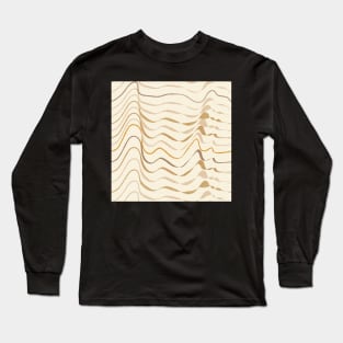 dynamic neutral textured waves on sand Long Sleeve T-Shirt
